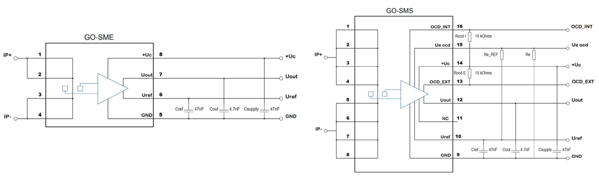 Application Circuit Diagram - LEM GO SMS/SME Current Transducers